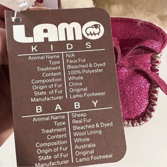 Lamo Baby-Girl's Moc Moccasin, Pink Glitter, Infant - Picture 4 of 9